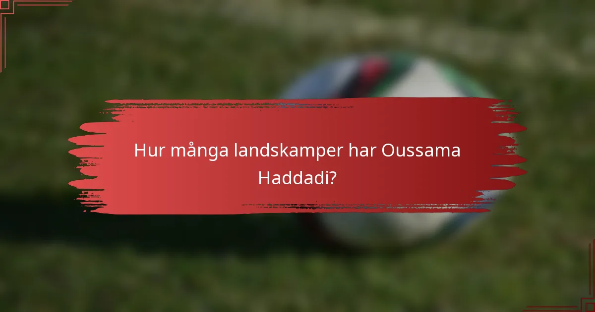 Hur många landskamper har Oussama Haddadi?