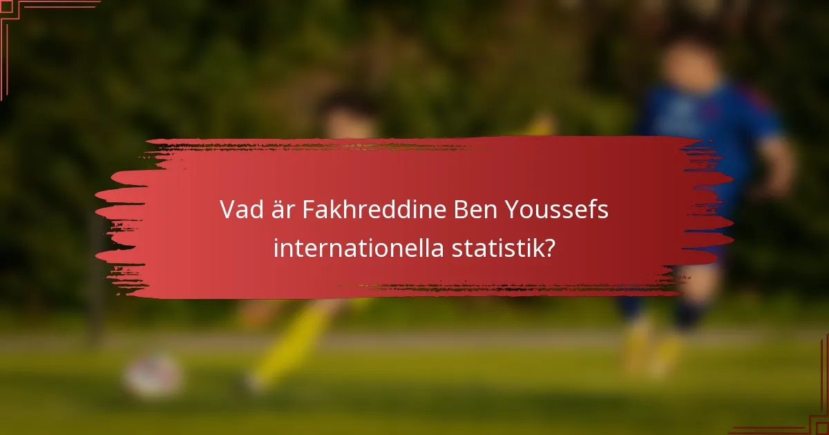 Vad är Fakhreddine Ben Youssefs internationella statistik?