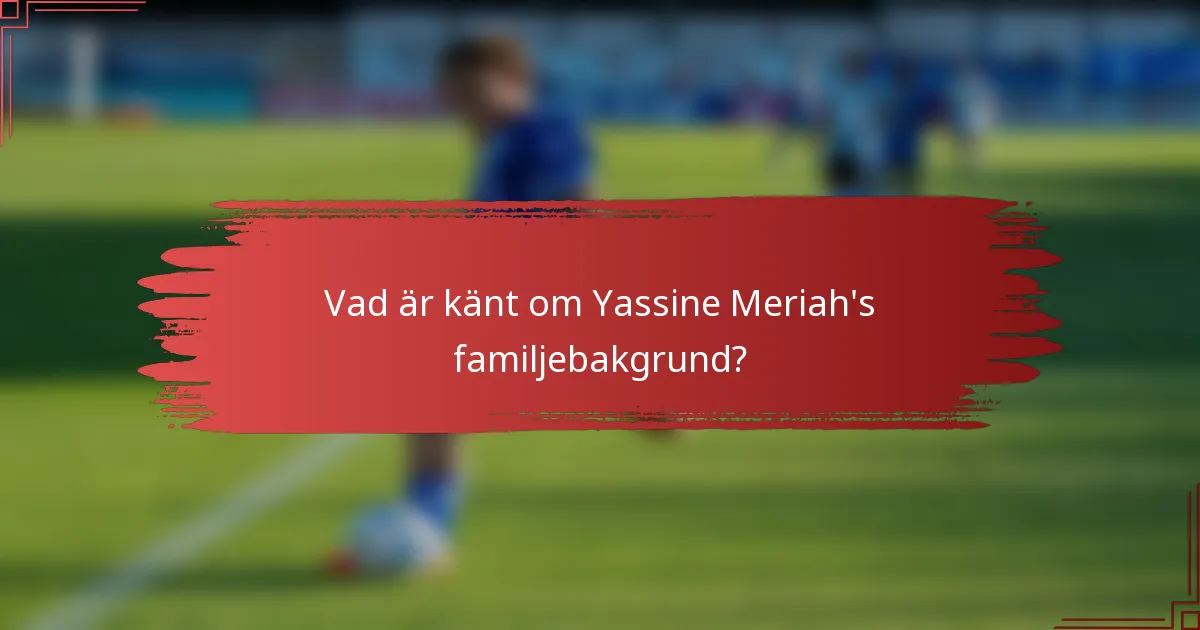 Vad är känt om Yassine Meriah's familjebakgrund?