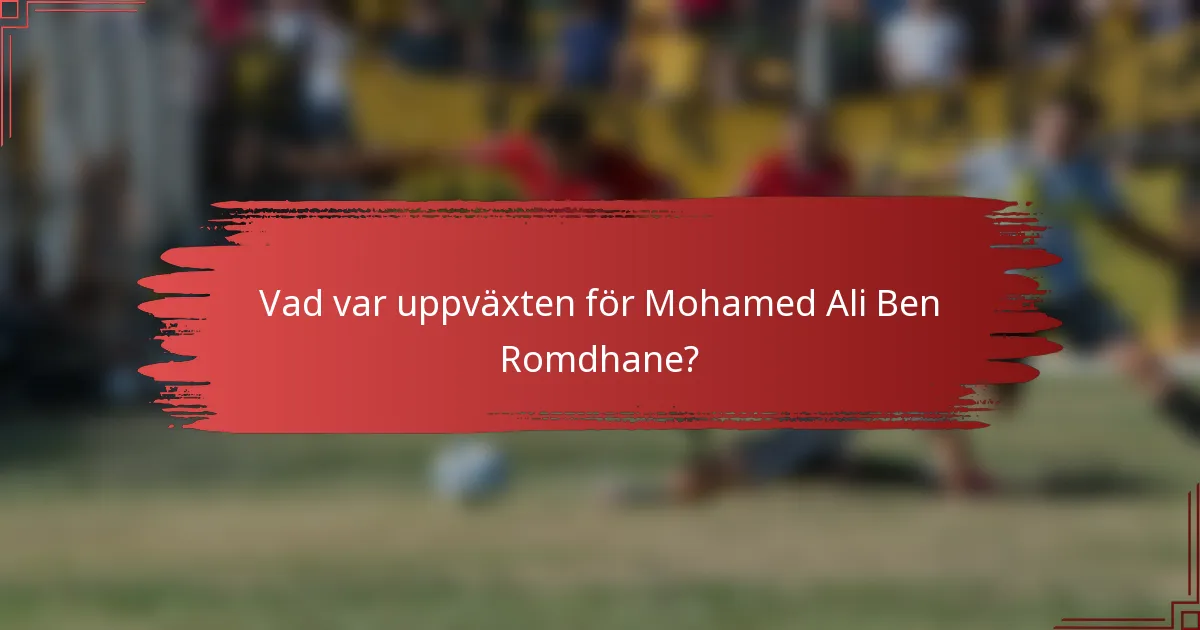 Vad var uppväxten för Mohamed Ali Ben Romdhane?