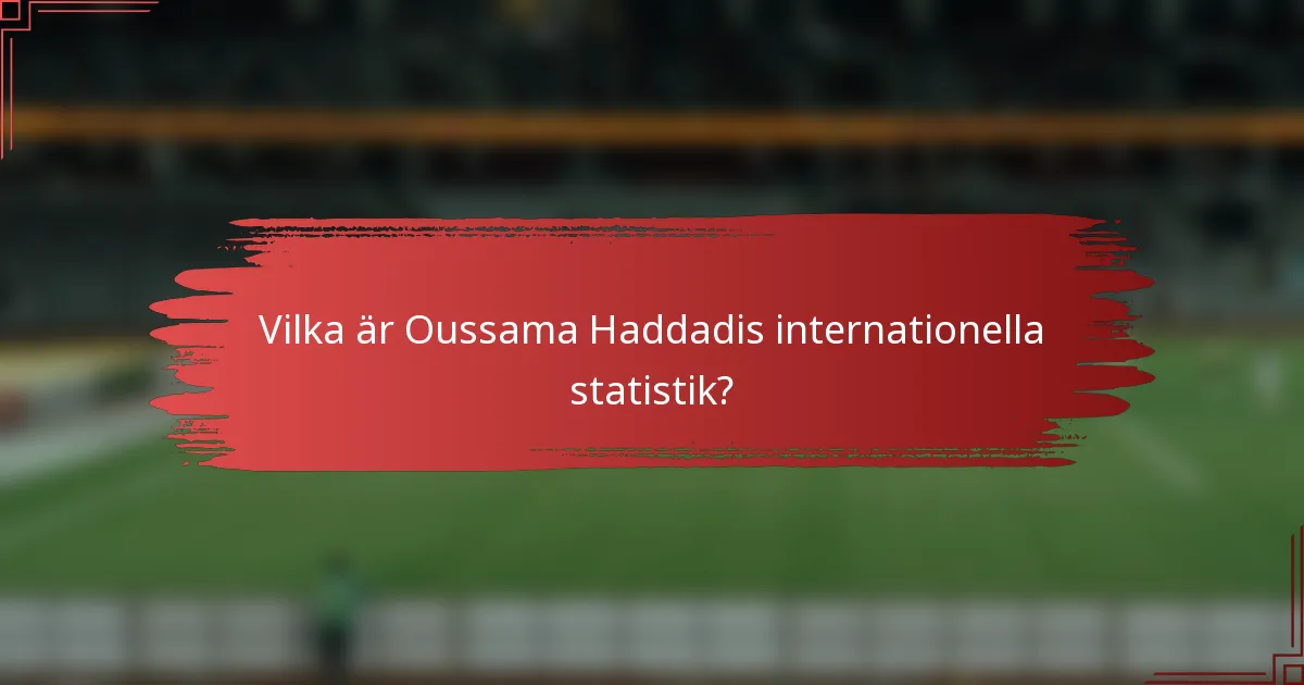 Vilka är Oussama Haddadis internationella statistik?