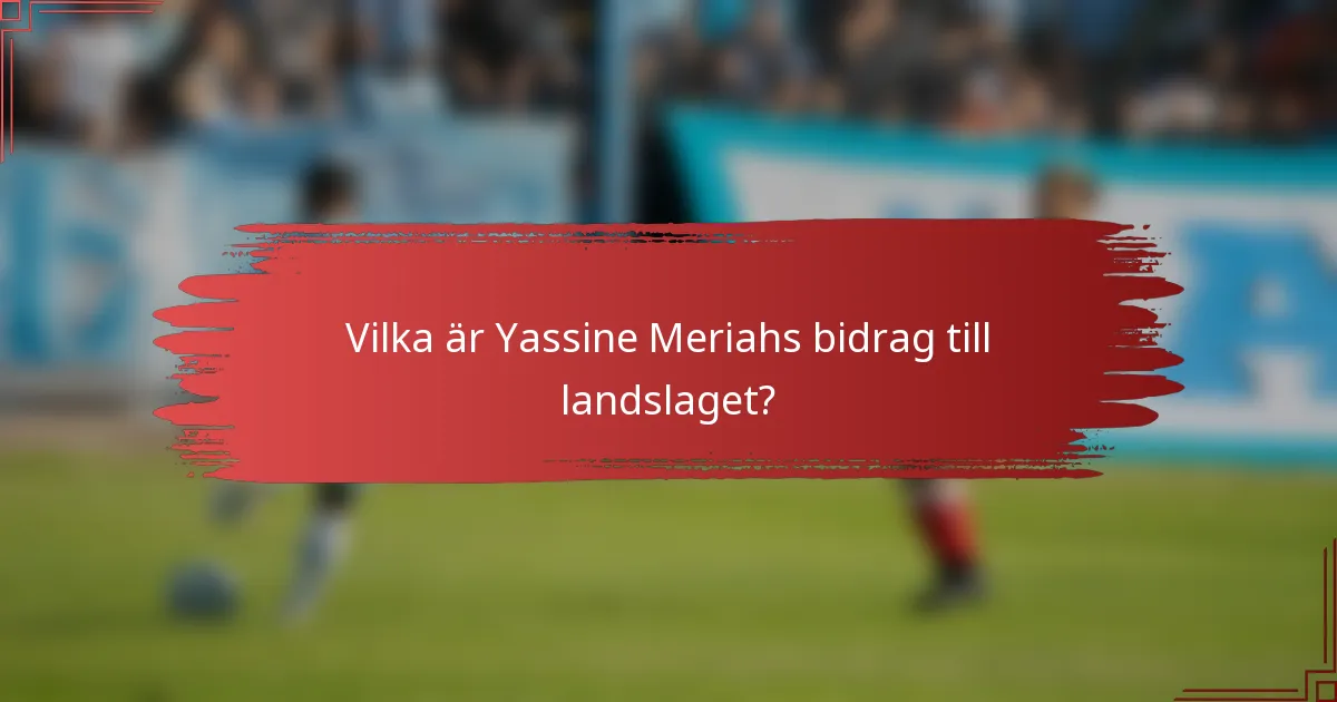 Vilka är Yassine Meriahs bidrag till landslaget?