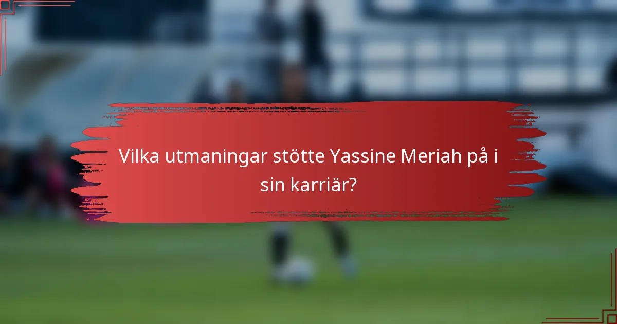 Vilka utmaningar stötte Yassine Meriah på i sin karriär?