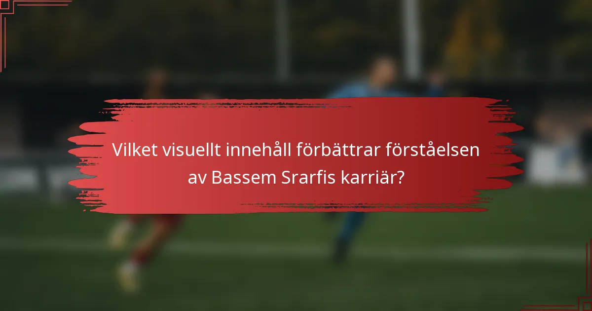 Vilket visuellt innehåll förbättrar förståelsen av Bassem Srarfis karriär?